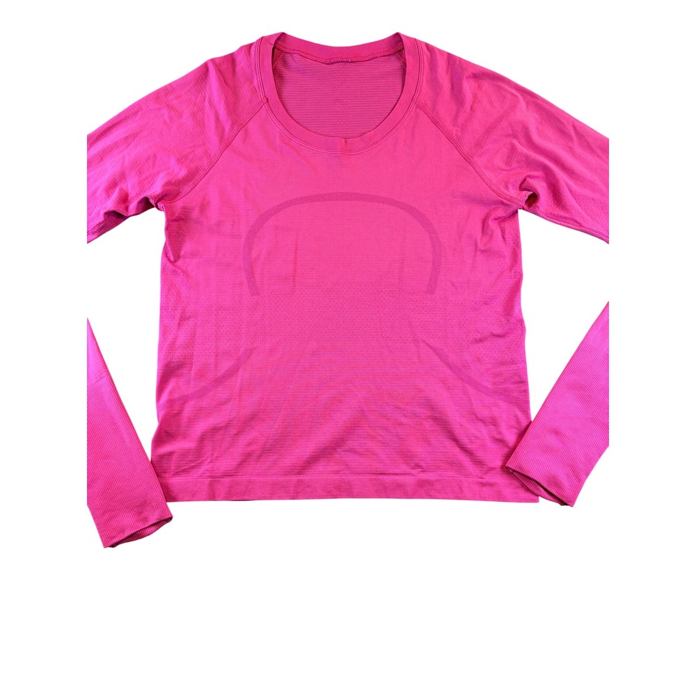 Lululemon Swiftly Tech Long Sleeve Shirt Pink Crew Neck Activewear Top Size 6